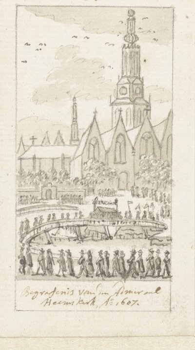 Pohřeb Jacoba van Heemskercka v Oude Kerk v Amsterdamu, 1607 od Simon Fokke