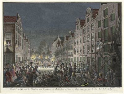 Vyrabování domu kupce vína Gerrita Hagedoorena v Rotterdamu, 1751 Willful se zaváže Huizinge, jakmile Wynkoopers v Rotterdamu dne 17. srpna. 1751, poté, co složil přísahu (titul na předmětu) od Simon Fokke