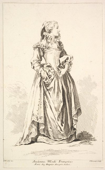Old Fashion Françoise, od Sbírka různých zahraničních postav Vynalezl..., 18. století. od Simon Francois Ravenet