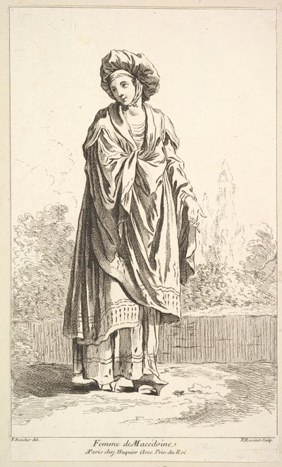 Žena z Makedonie, z Recueil de různé zahraniční postavy Vynalezl F. B..., 18. stol. od Simon Francois Ravenet