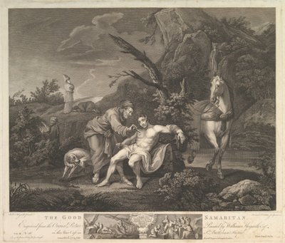 Milosrdný Samaritán sv. Lukáš, kapitula. 10, verš 30, 24. února 1772. od Simon Francois Ravenet