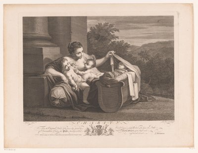 charita Charita (titul na předmětu) Obrazy ze sedmnáctého století ze sbírky Devonshire (název série) od Simon François Ravenet (le vieux)