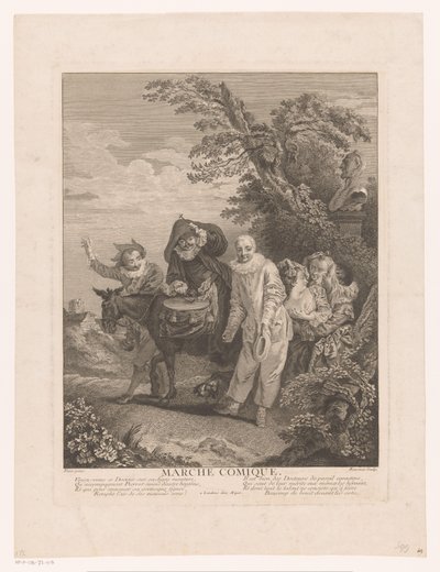 Průvod divadelních postav Marche Comique (název na objektu) od Simon François Ravenet (le vieux)