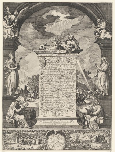 Alegorie vyznání víry se čtyřmi evangelisty od Simon Frisius