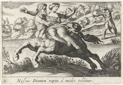 Nessus se snaží Deïanira te zatřást Pouto Dianiry je odstraněno ze středu (titul na předmětu) Herkulische theme