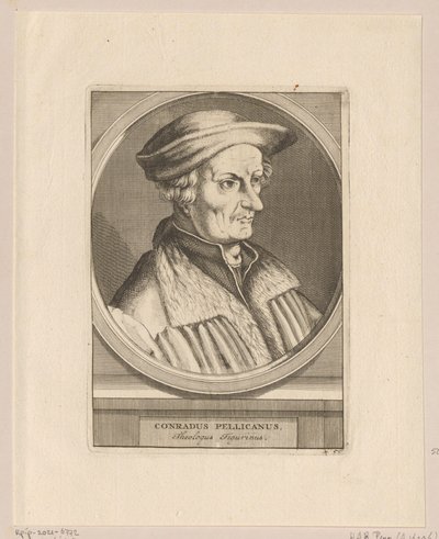 Portrét Conrada Pellicana od Simon Frisius