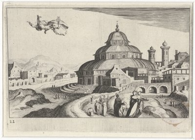 Panoráma města s Merkurem Jihoevropské krajiny (název série) Topographia variarum regionum (název série) od Simon Frisius