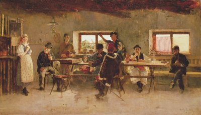 Radosti v hospodě, 1888 od Simon Hollosy
