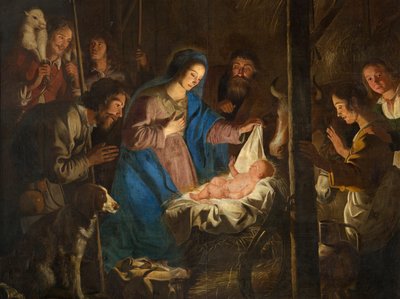 Farní kostel (kostel Nanebevzetí Panny Marie). Interiér. malování. Vánoční scéna. Simon DePaepe. Původ opatství Ename (?). od Simon II de Pape