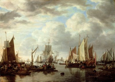Přeprava před Dordrechtem, 1651 od Simon de Vlieger