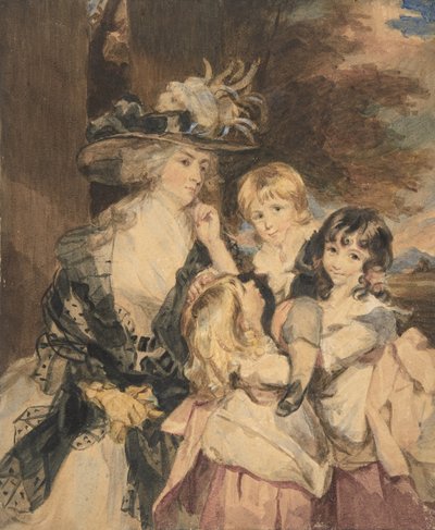 Lady Smith a její děti, 1800-1872. od Simon Jacques Rochard