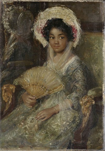 Mladá žena s ventilátorem, c. 1906 (olej na plátně) od Simon Maris