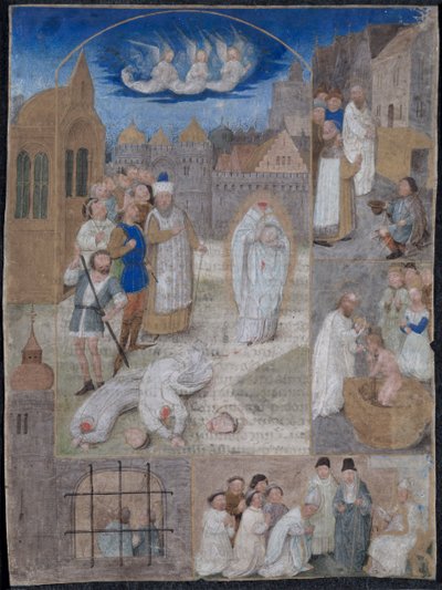 List vyříznutý z breviáře Karla Smělého a Markéty z Yorku..., c. 1467-1470. od Simon Marmion