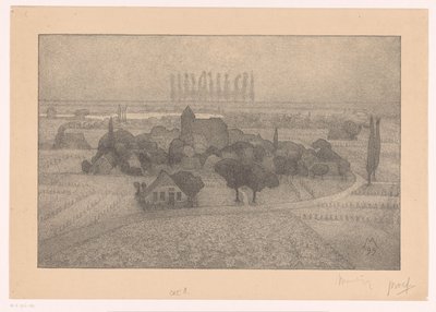 Krajina s vesnicí u řeky Twilight (původní název) od Simon Moulijn (signed by artist)