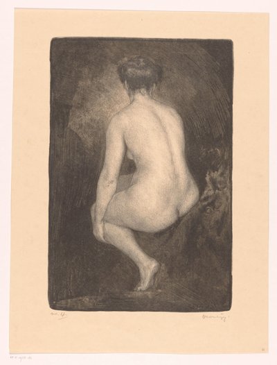 Sedící nahá žena od Simon Moulijn (signed by artist)