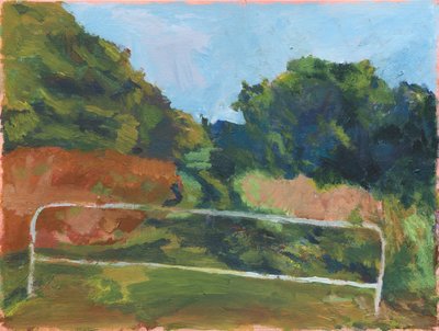 Bariéra a cesta, 2025 (akryl na plátně) od Simon Neville