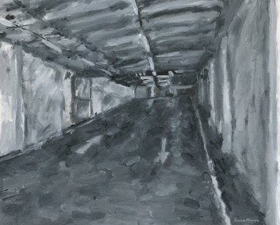 Interiér parkoviště č. 11, 2023 (olej na plátně) od Simon Neville