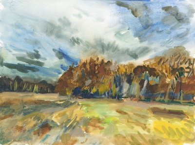 Richmond Park, 2018 (akvarel na papíře) od Simon Neville