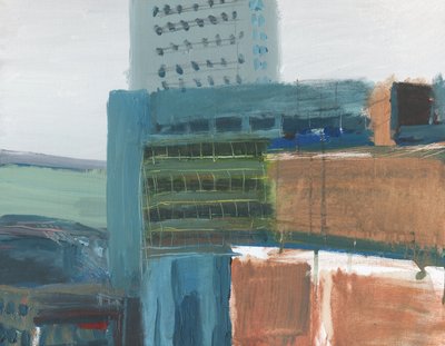 Městská krajina Wandsworth 5, 2009 (akryl a grafit na plátně) od Simon Neville