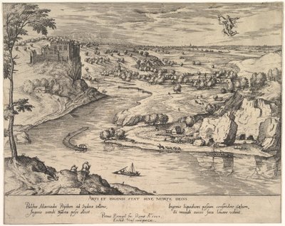 Říční krajina s psychikou unášející Merkur, ca. 1595. od Simon Novellanus