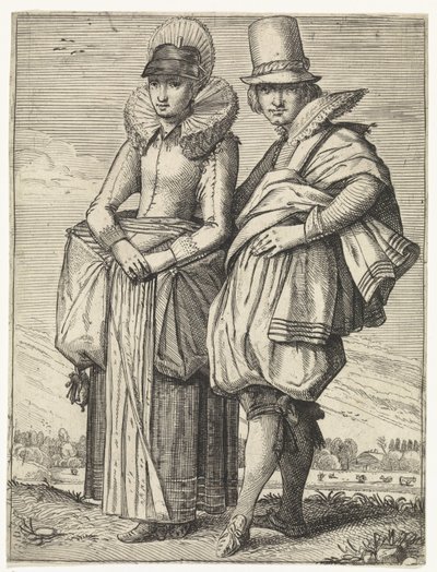 Muž a žena oblečení podle módy cca 1625 od Simon Poelenburg (attributed to)