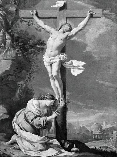 Kristus na kříži s Marií Magdalenou, 164050. od Simon Vouet