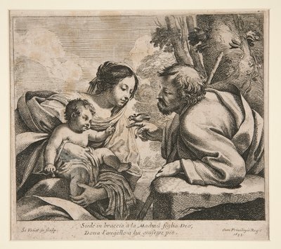 Svatá rodina s ptákem od Simon Vouet