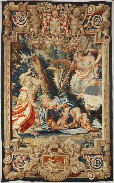Láska zabrání Armidě probodnout spícího Rinalda... od Simon Vouet
