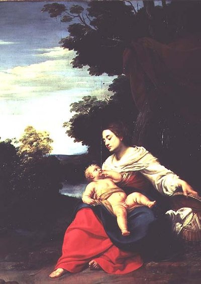 Madonna s košíkem od Simon Vouet