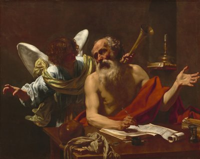 Svatý Jeroným a anděl, c. 16221625. od Simon Vouet