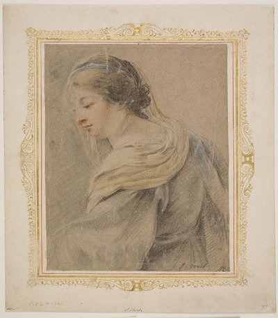 Studie ženy pro "Madonna a dítě" od Simon Vouet