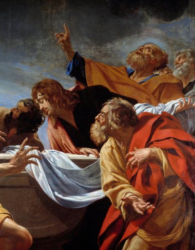 Apotres u hrobu Panny Marie Detail obrazu Simona Voueta (1590-1649) Paříž 17. století, Eglise Notre Dame des Champs od Simon Vouet