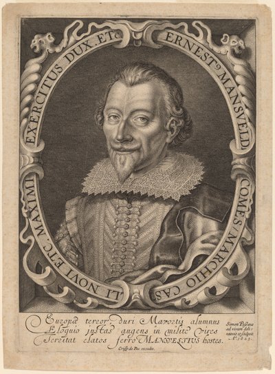 hrabě Ernest Mansfeld od Simon de Passe