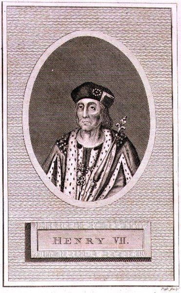 Jindřich VII (1472-1509) vyrytý umělcem, z „Historie Anglie“ (rytina) od Simon de Passe