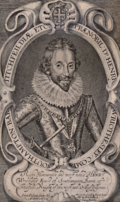 Henry Wriothesley, hrabě ze Southamptonu, patron Williama Shakespeara, c1617 1894 od Simon de Passe