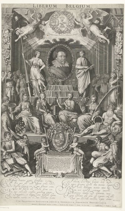 Frederick Henry jako ochránce náboženství a svobody, 1628 Liberum Belgium (název na objektu) od Simon van de Passe