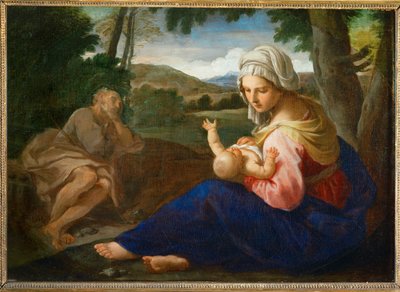 Odpočinek na cestě do Egypta (malba na plátně) od Simone Cantarini