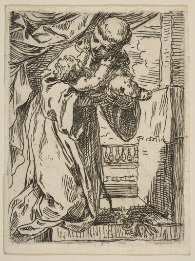 Svatý Antonín Paduánský držící Ježíška, cca 1635-1636. od Simone Cantarini
