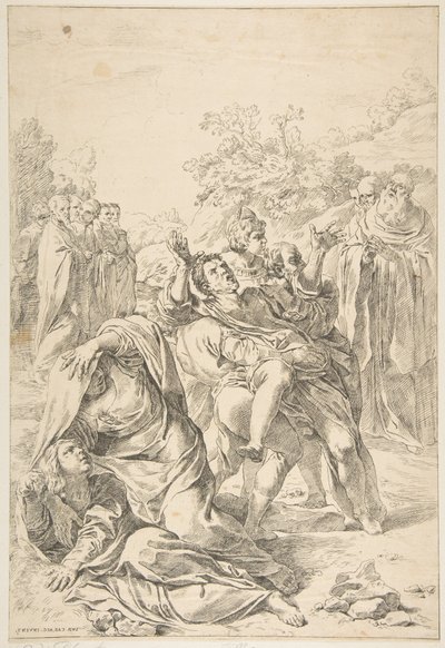 Svatý Benedikt vymítá démona, ca. 1637-1639. od Simone Cantarini