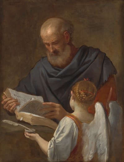 Svatý Matouš a anděl, c. 16451648. od Simone Cantarini