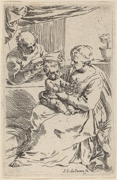 Svatá rodina od Simone Cantarini