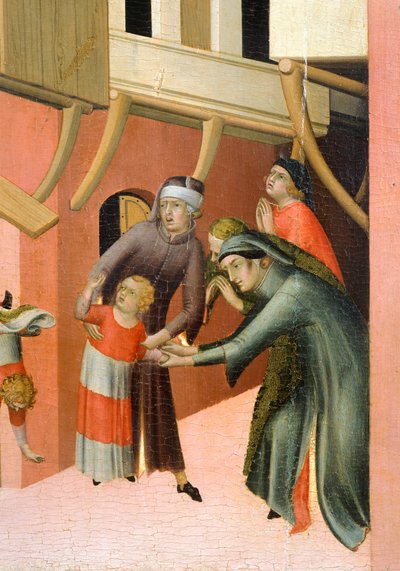 Oltářní obraz Blahoslavený Agostino Novello a příběhy jeho života, Simone Martini (1283-1344), olej na plátně, 200x256 cm, detail, cca 1330 od Simone Martini