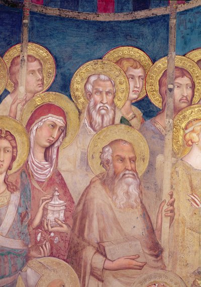 Maesta, detail svatých, freska z roku 1315 od Simone Martini