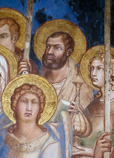 Maesta, detail svatých, 1315 freska od Simone Martini