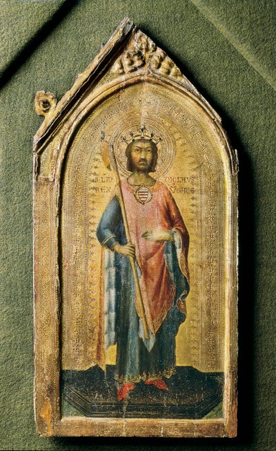Portrét svatého Ladislava, Simone Martini, tempero na dřevě cca 1326 od Simone Martini