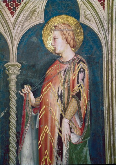 Svatá Alžběta Uherská (detail, freska od Simone Martini