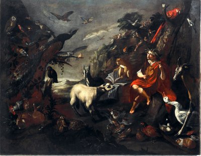Orphee and the Animals Obraz doprovodu od Sinibalda Scorzy (1589-1631) Ne.101,5x129 cm Geny, nová pouliční muzea od Sinibaldo Scorza