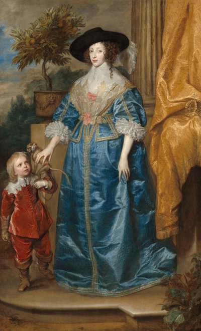 Královna Henrietta Maria se sirem Jeffrey Hudsonem od Sir Anthony van Dyck