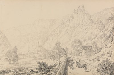 Album 30 pohledů v Tyrolsku a Itálii: Ruiny kláštera Seben u Klausenu, 27. října 1840 od Sir Charles D