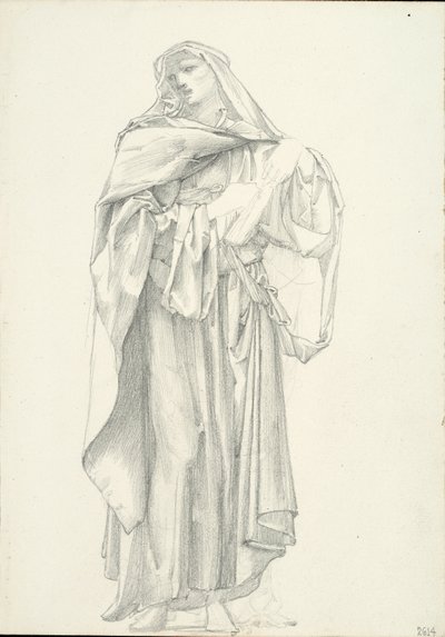 Zahalená mužská postava (skicář č. 2614) od Sir Edward Burne Jones